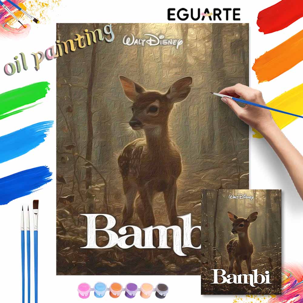 Disney Bambi Deer Forest Oil Painting Kit Home Decor Gift