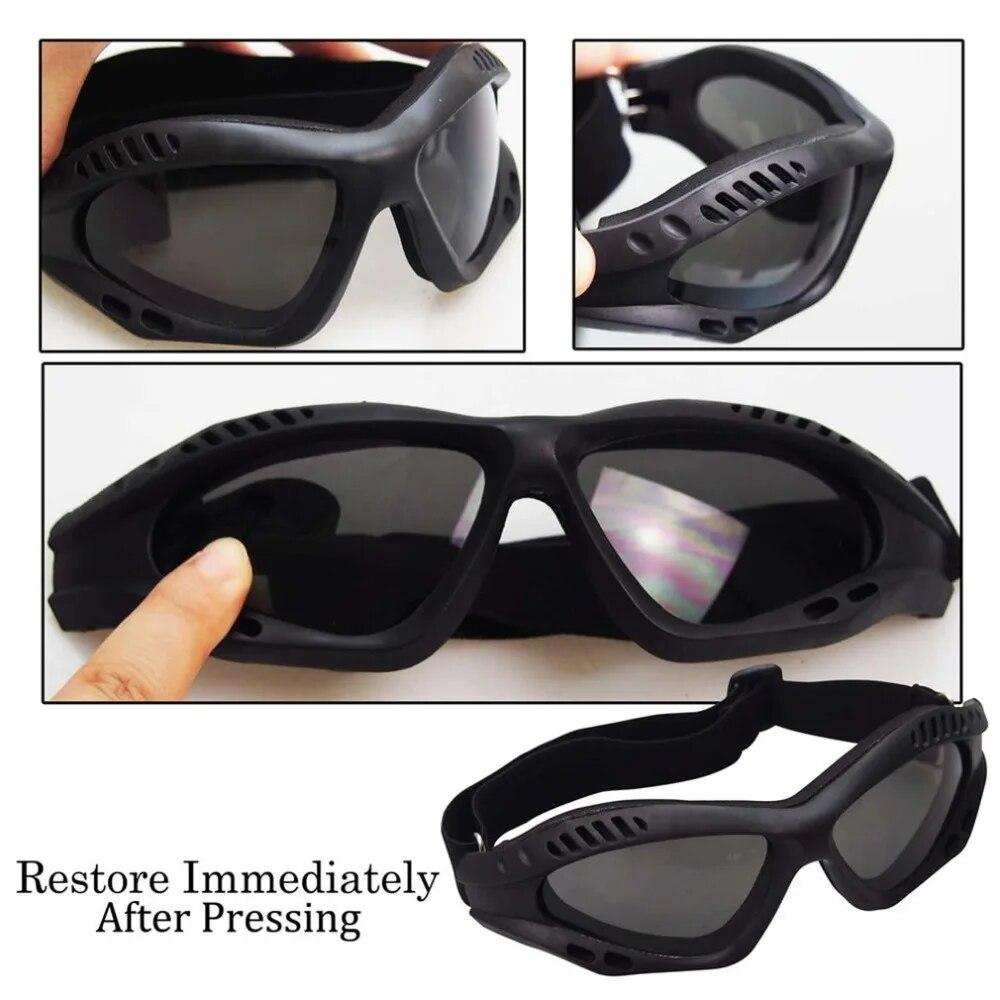NEW Motorcycle Goggles Cycling Glasses Elastic CS Tactical Safety Goggles Windproof Anti-Dust Outdoor Sports Goggles