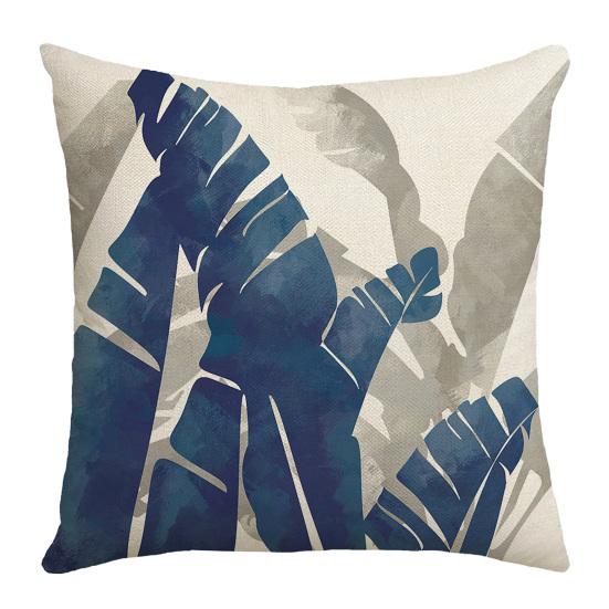 Banana Leaf Cushion Cover, Decorative Throw Pillow Cover, Tropical Plant Print 18x18 Inch Pillow Case with Hidden Zipper for Sofa Bed Car Seat