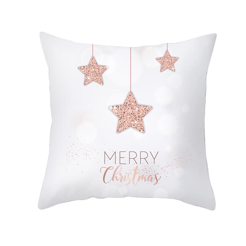 Peach Skin Snowflake Cushion Cover Christmas New Sofa Pillow Cover Home Pillow Cover Home