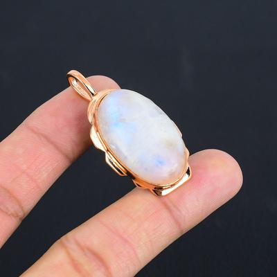 Regenbogen Mondstein Edelstein Kupfer Handgefertigter Schmuck Anhänger Für Frauen