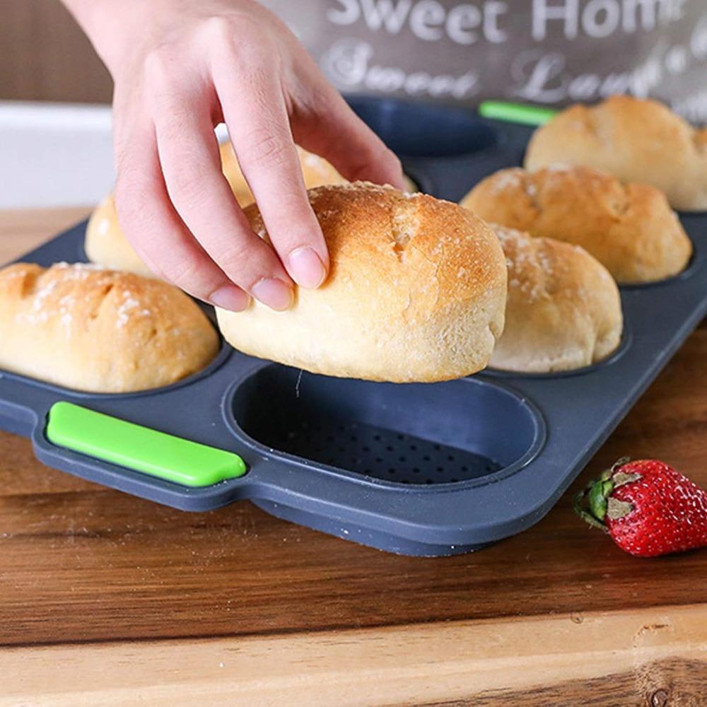 Food Grade Silicone Cake Molds Toast Tray Bread Pan Brownie Dessert Madeleine Cake Moulds Baguette Baking Tools Muffin Bakeware