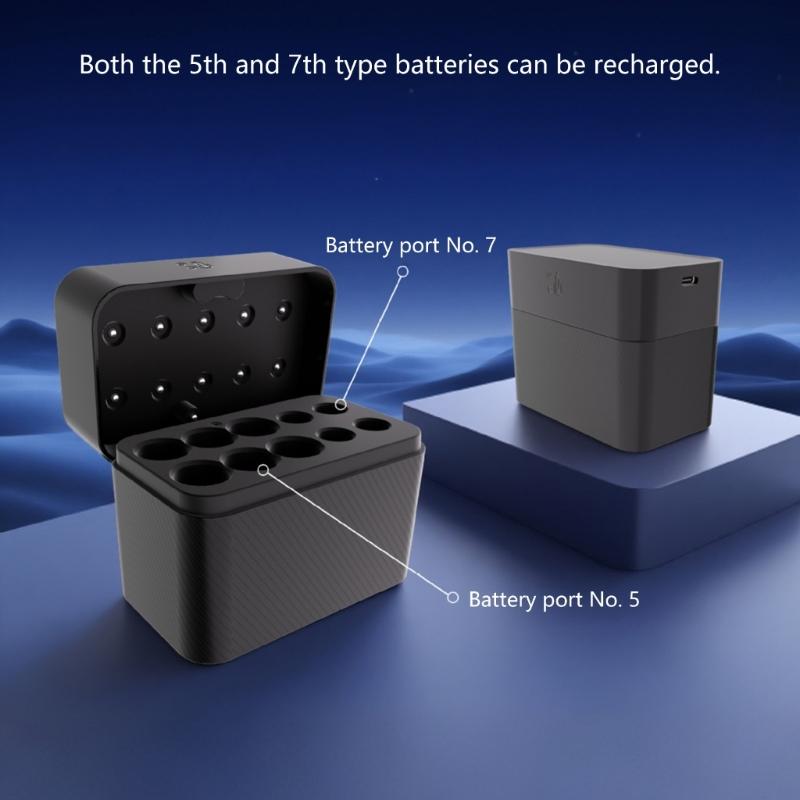 Battery Charging Case Storage Organiser For 2A 3A Rechargeable Batteries Type C Portable Charging Anti Slip Design