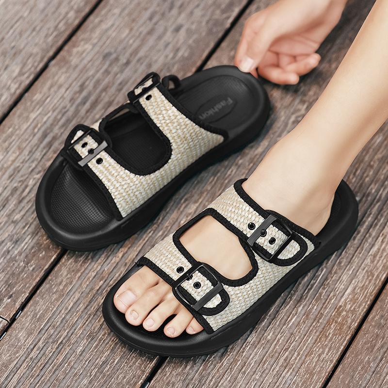 Fashion Non-Slip Casual Man Loafers Comfortable Slip on Mens Half Drag Beach Cool Slippers Men's Office Flats Mesh Cloth Walking Shoes