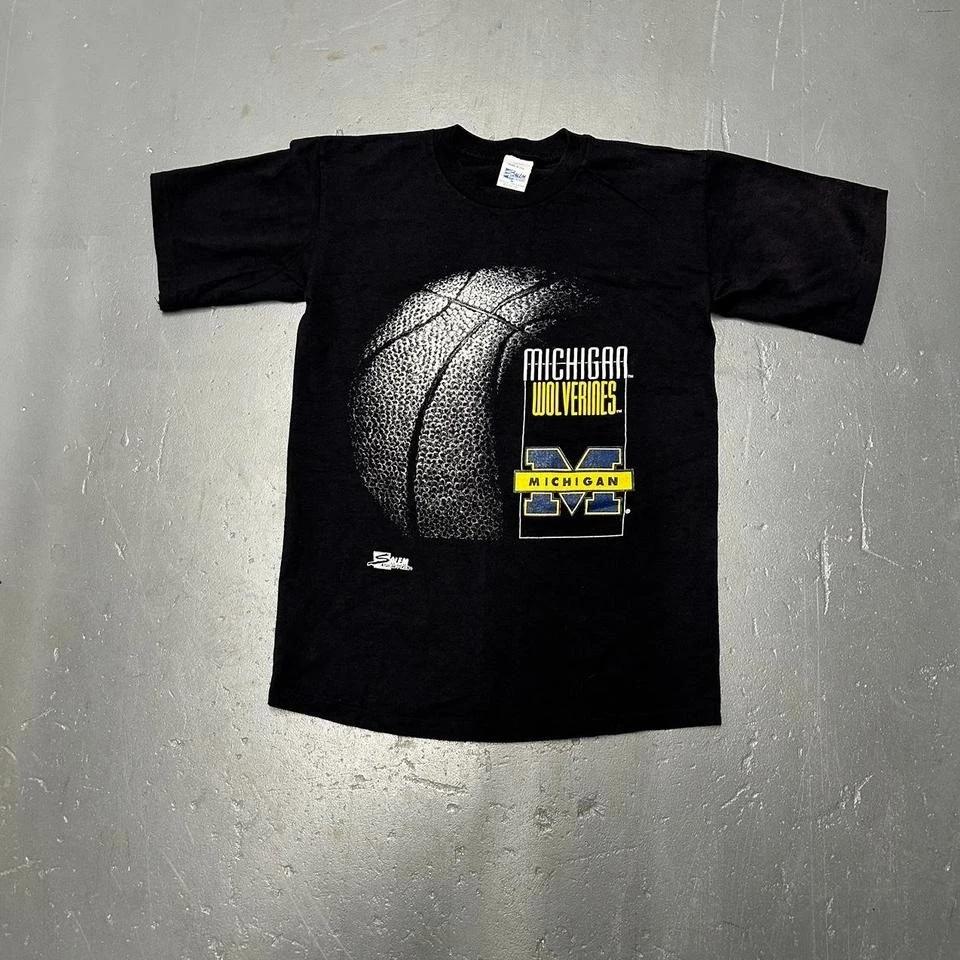 Vintage 90s single stitch Salem sportswear Michigan wolverines basketball tshirt 4XL