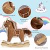 Children's Rocking Horse Baby Rocking Animal Horse with Animal Sounds Toy Handles for 36-72 Months Plush Brown 65 x 32.5 x 61 cm