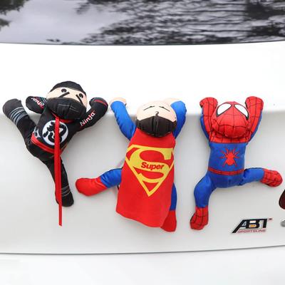 SCLYX Vnější samolepka na auto s přísavkou, Znak auta, Plyšový superhrdina Avengers, Spider-Man,