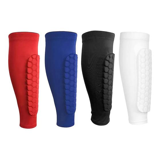 1Pc Shin Guards Sock with Honeycomb Pads Lightweight Ski Soccer Shin Pads Sock Non-slip Elastic Compression Calf Sleeve Protective Gear