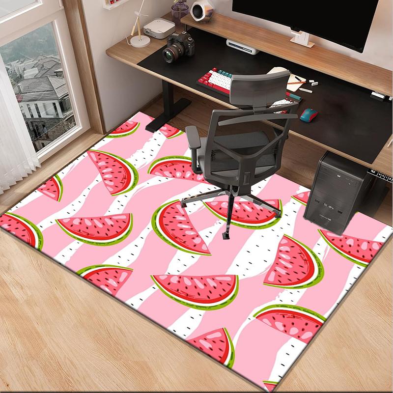 Watermelon Slice Pattern Office Rug Chair Mat, Entryway Carpet, Suitable for Front Door, Bedroom, Living Room, Desk, Holiday Gift