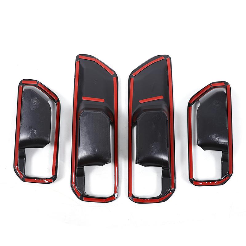 For Toyota Land Cruiser Prado 2024-2025 ABS Carbon Fiber/Black Car Inner Door Handle Door Bowl Decorative Frame Car Accessories