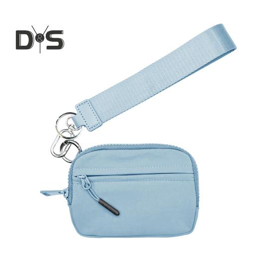 

Міні-сумка для монет із браслетом і декількома відділеннями для карток Застібка на блискавці Портативний чохол для зберігання гігієнічних серветок Телефон Прикраси Губна помада Ключі небо синє кольору