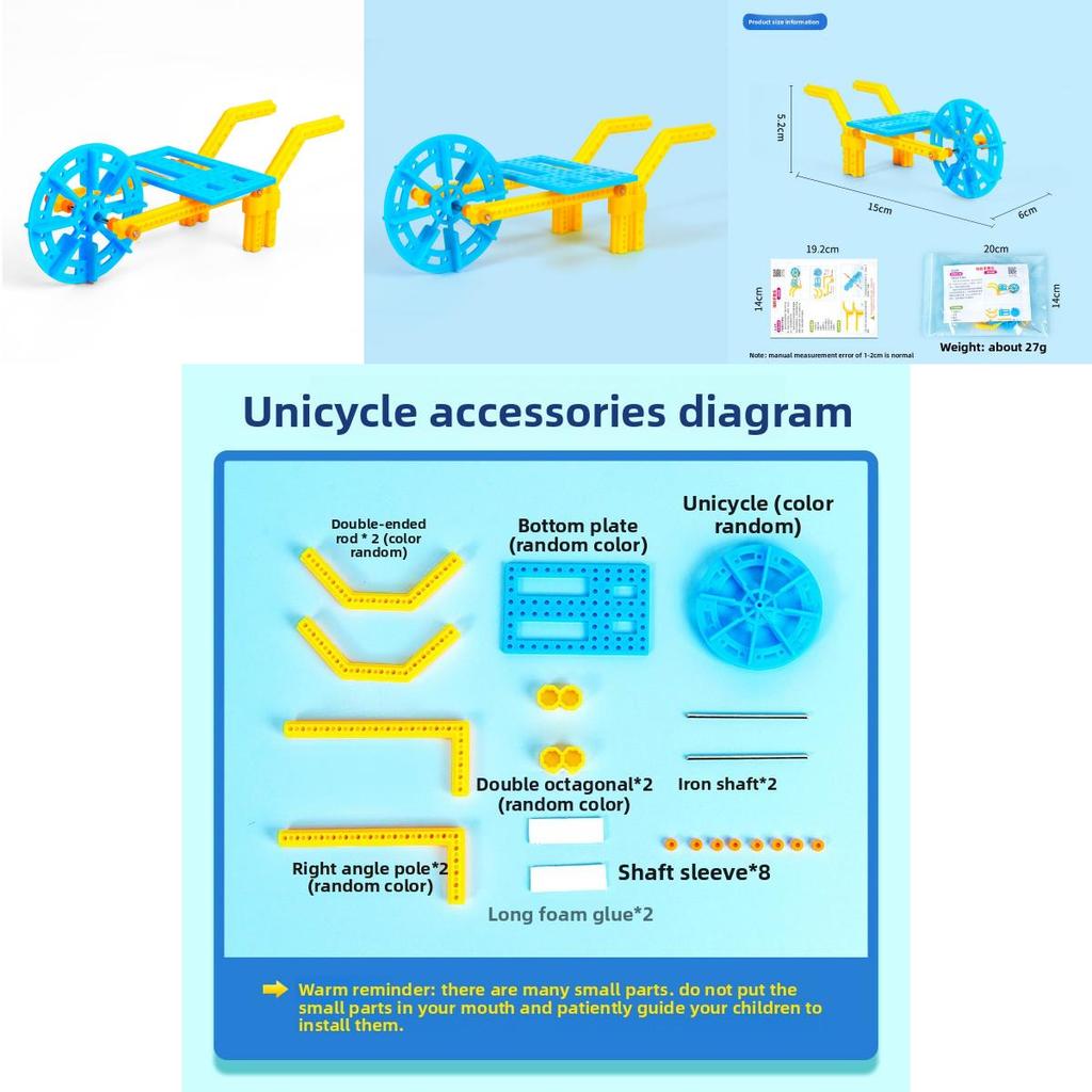 Self Made Unicycle Model Assembly Material Set Children Puzzle Toy For Kids Learning And Handson Fun