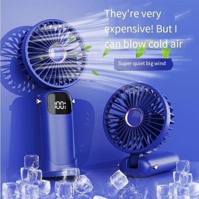 2024 Handventilator Klein USB Tragbar Digitalanzeige leiseBürotischStudent im Wohnheim Aufladen Outdoor-Ventilator
