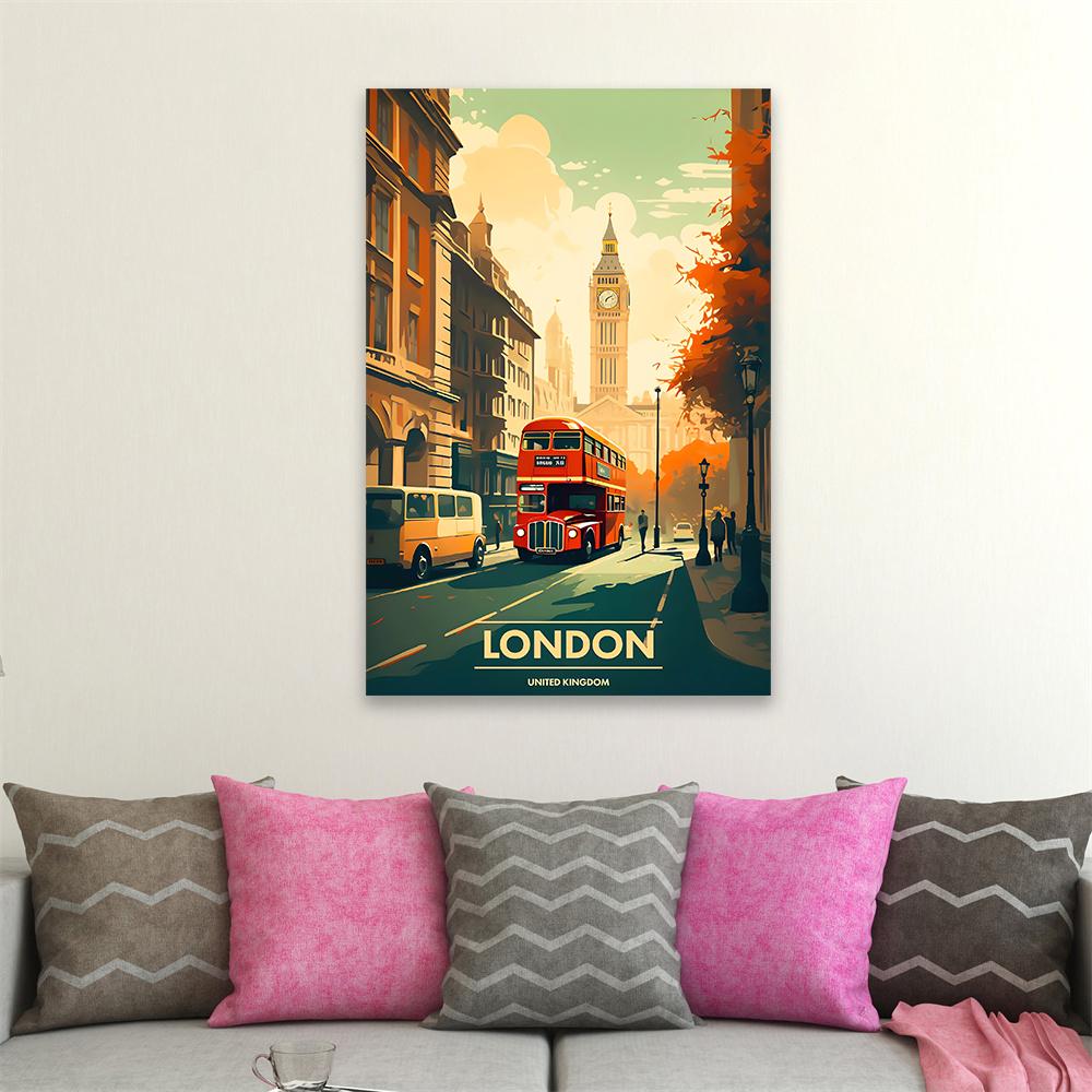 Vintage Travel Poster New York City Travel Print Wall Art Poster Colorful Italy City Print Travel Landscape Art Canvas Painting
