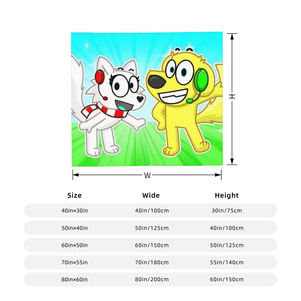 Tylers And Snowi Gaming Fleece Blankets Game Anime Customized Throw Blankets for Home Hotel Sofa 125*100cm Rug Piece