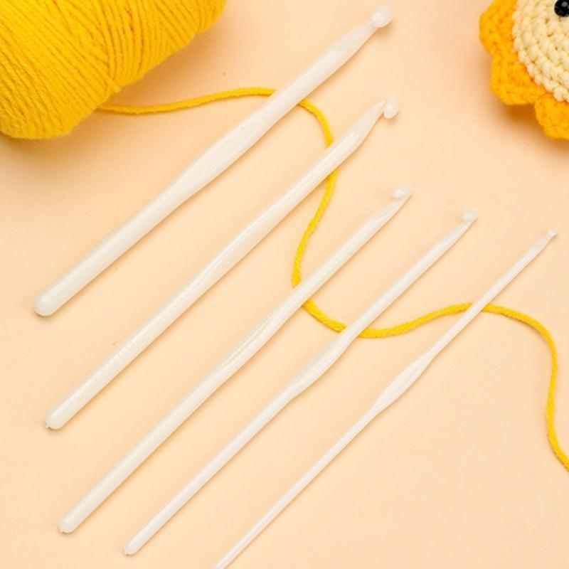 9Pieces White Acrylics Crochet Hook 3-10mm 12mm Ergonomic Handle Crochet Hook Needle for Beginner Experienced Hobbyist