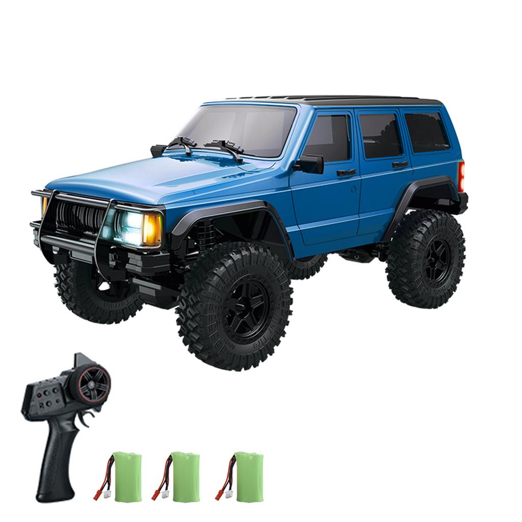 Remote Control Car, 2.4GHz 4WD Rechargeable Electric Off-Road Vehicle with LED Lights 3 Batteries, 1