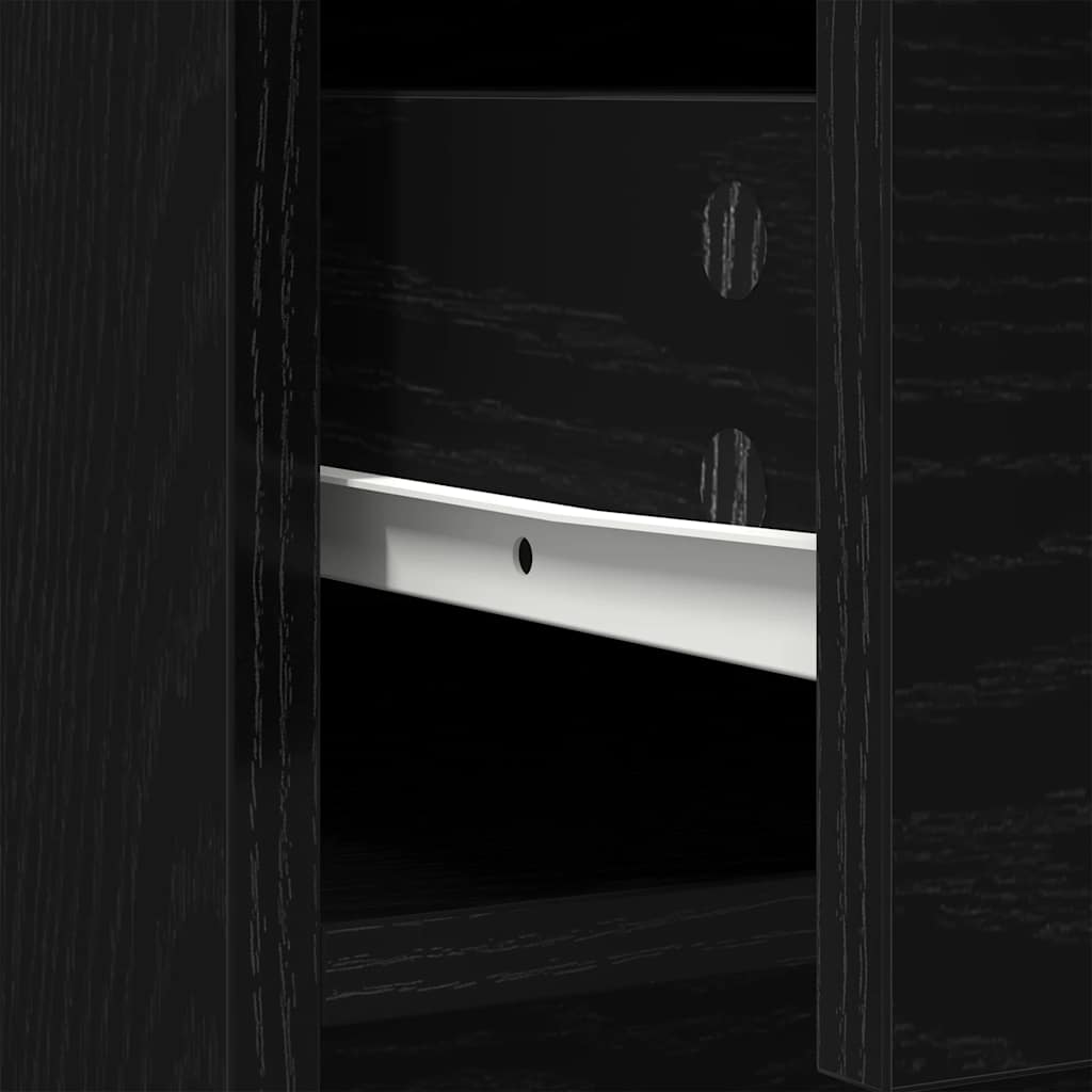 Sideboard with Drawers and Doors Black Oak Effect