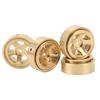 4Pcs RC Beadlock Wheel Rim Hubs Adhesive Free Brass RC Car Upgrade Parts for FMS FCX24 1 18 1 24 Climbing Car Gold