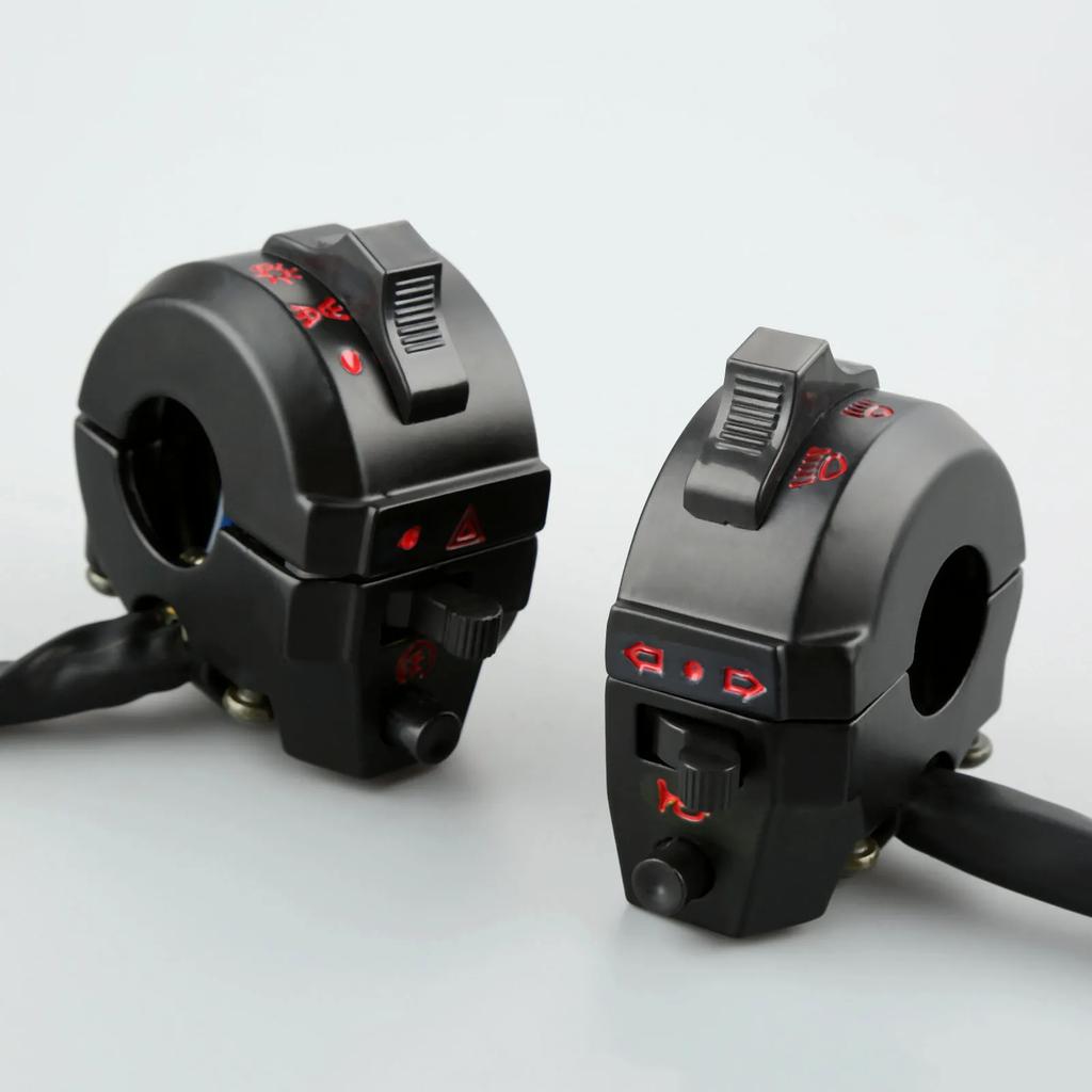 7/8" 22mm Motorcycle Motorbike ATV Handlebar Left Right Side Control Switch High/Low Beam Light Turn Signal Horn Switch Parts