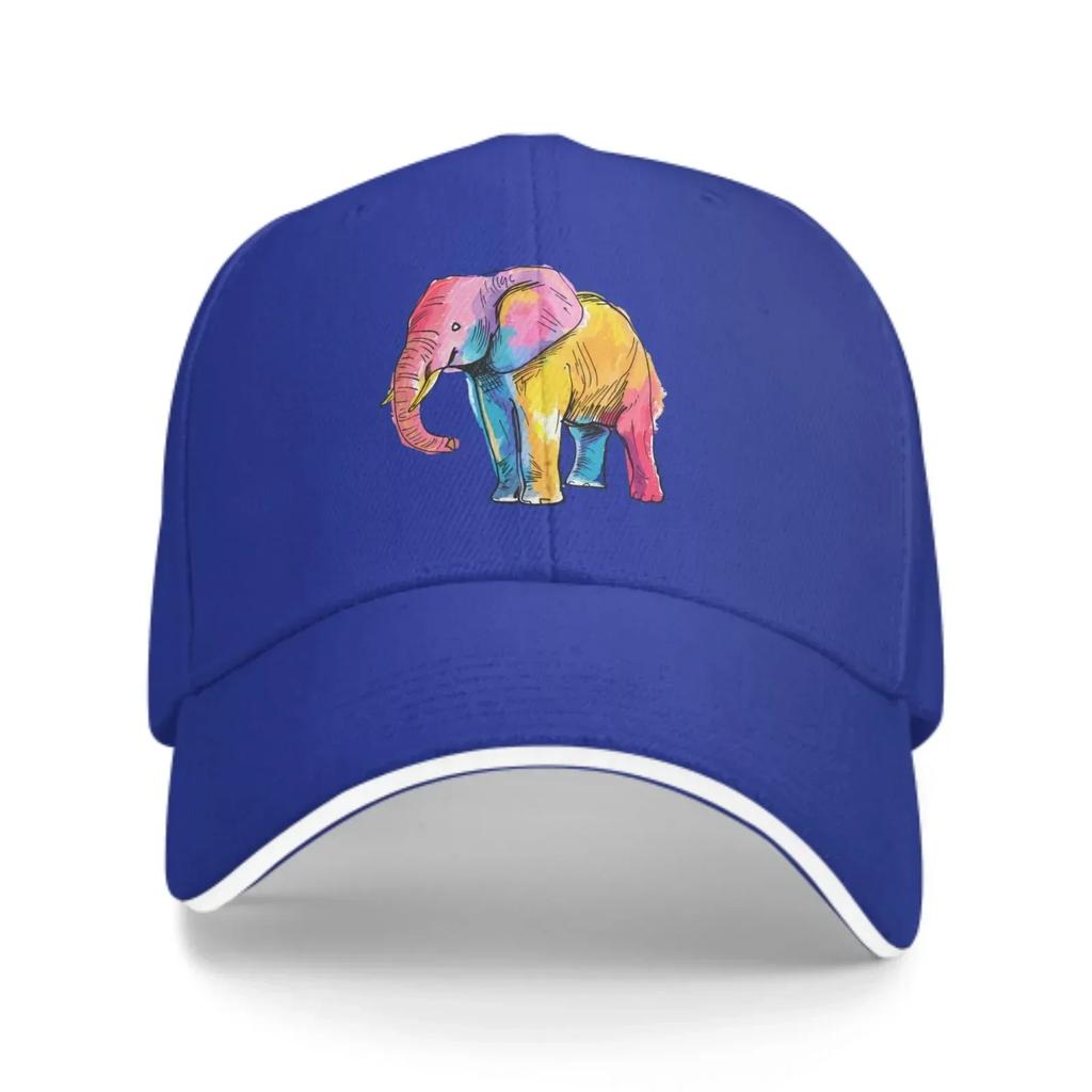 Colorful Elephant Baseball Caps Fashion Casquette for Unisex Women Adjustable Casual Trucker Hats for Sports Outdoor Activities