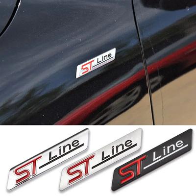 3D Metal ST Line Odznak zadního kufru Odznak bočního blatníku pro Stline Focus Fiesta Mondeo Ecosport Kuga ESCAPE