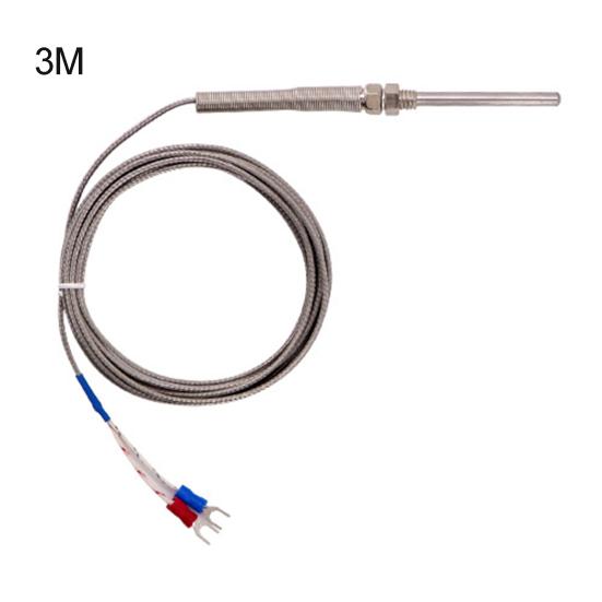 1/2/3/4/5m K-Type Thermocouple 30mm Probe Temperature Sensor Meter M8 Thread