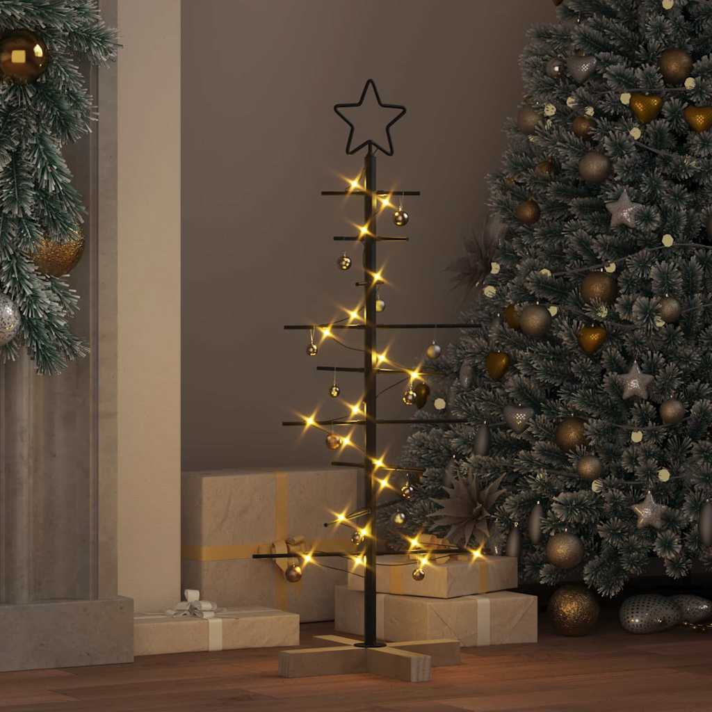 Metal Christmas Tree Black 89 cm Powder Coated Steel