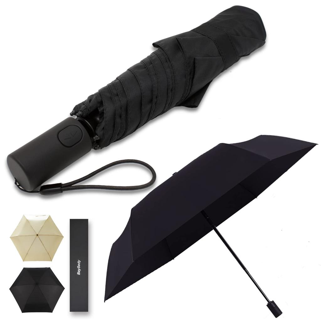 Automatic Folding Umbrella for 6 3 Tiers of Folding Umbrella Does Not Pop Out In the Gift Box Packaging 65403BK Lightweight, Compact, One-touch