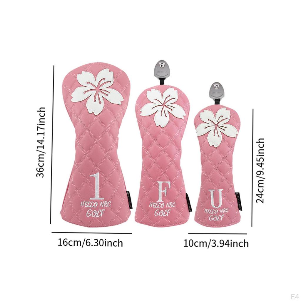 3 Pieces Golf Club Head Cover Protect Training Supplies Protective Sleeve Wood