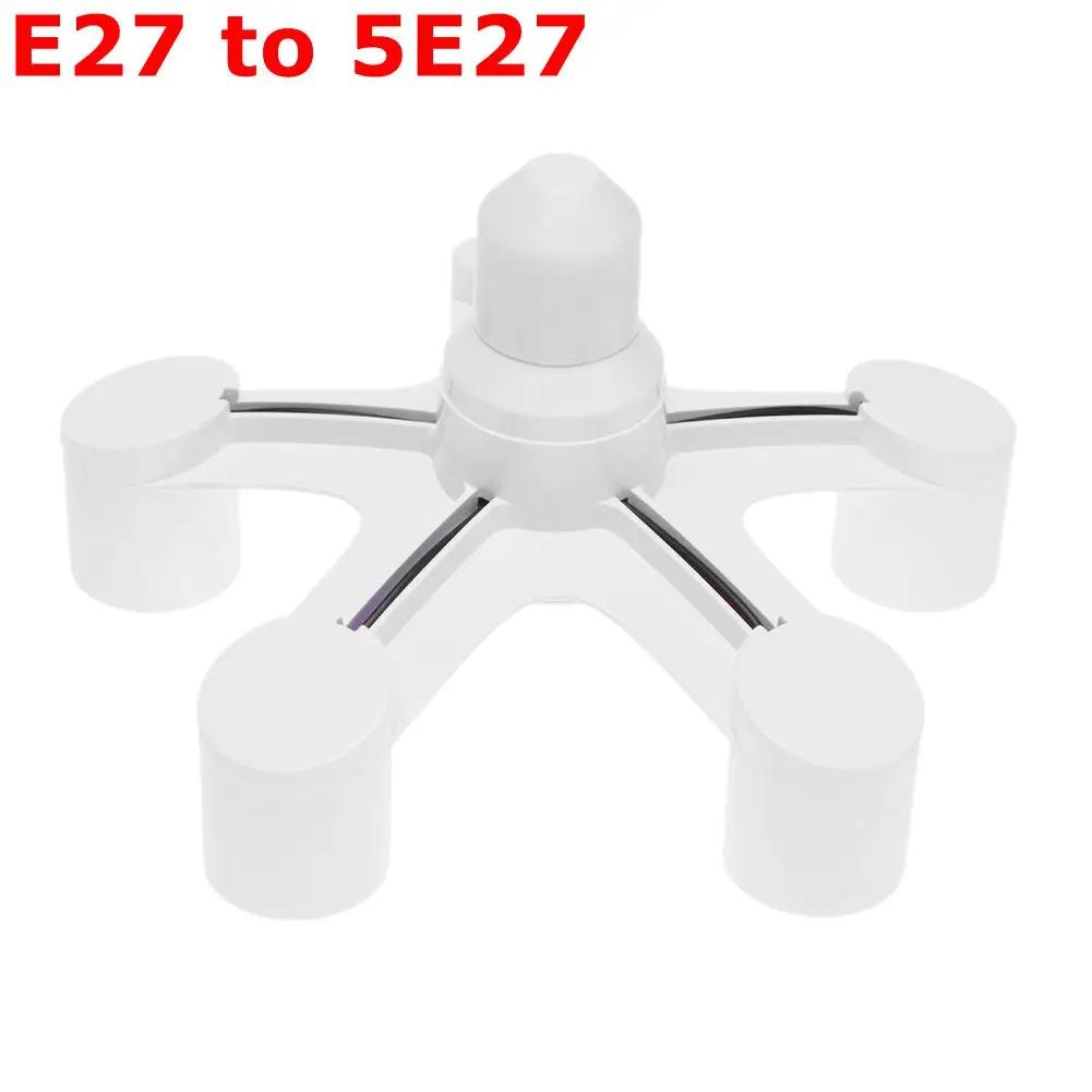 E27 LED Base Bulb Base E27 Socket E27 to 2/3/4/5/6 Bulb Head Light Socket Adapter Splitter Converter Screw Induction Lamp Holder