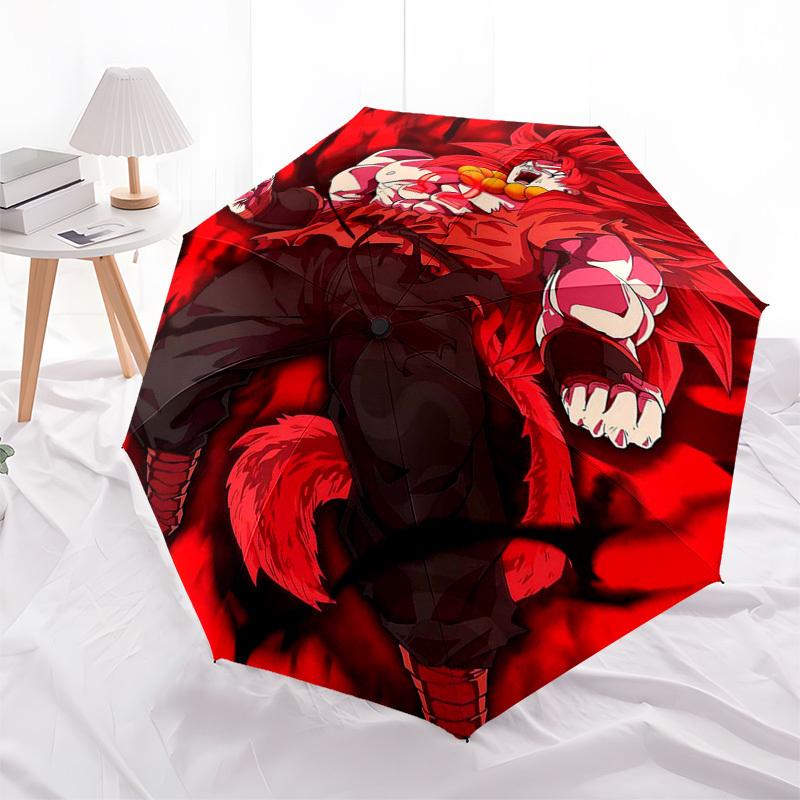 1pc Dragon Ball Z Super Saiyan Goku Outdoor Umbrella - Automatic Opening/Closing - Portable Tri-Fold Design - 8-Rib Iron Frame - Ideal Gift for Fans,