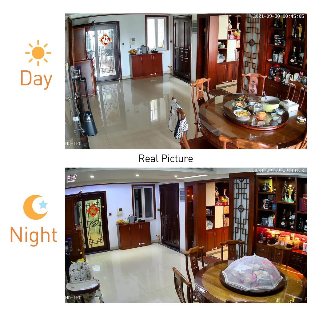 REVODATA Cameră de supraveghere interioară mică cu detecție a mișcării, POE IP Mini, cu obiectiv cu zoom manual, Ultra HD 2880x1620P, 6-22mm H.265, PC/Telefon