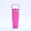 30oz Stainless Steel Travel Mug With Handle Straw Lid Vacuum Insulated Water Bottle Car Office Gym