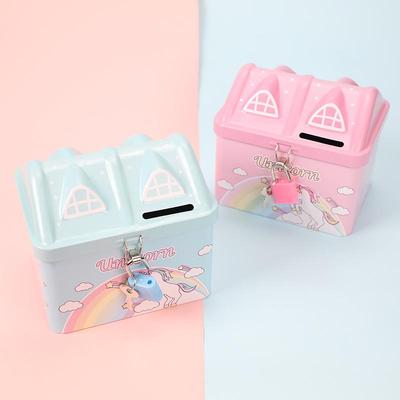 Cartoon Tinplate Piggy Bank - Creative Metal Coin Saver for Kids and Students Gift.