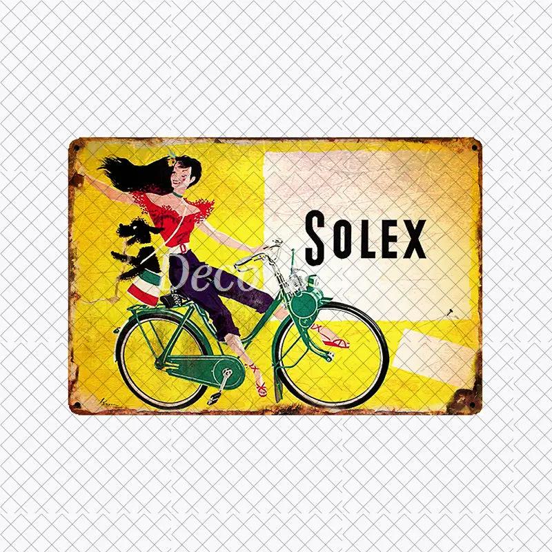 [ DecorMan ] VELO SOLEX France Bike Metal SIGN Custom Wall Poser iron Painting PUB Room Bar Hotel Decor LTA-2033