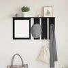 Wall Mounted Coat Rack with Shelf Black Oak Effect