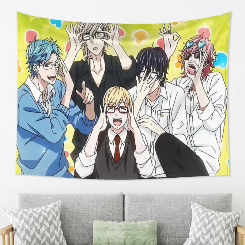 Vikama Nijiiro Days Group Portrait Tapestry Youth Campus Anime For Bedroom Dorm Trendy Shop Live Stream Backdrop Decor