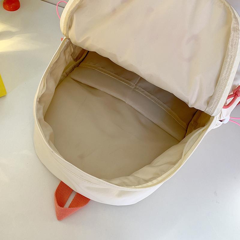 School bag solid color letters large capacity Korean version ins fresh and sweet casual simple back