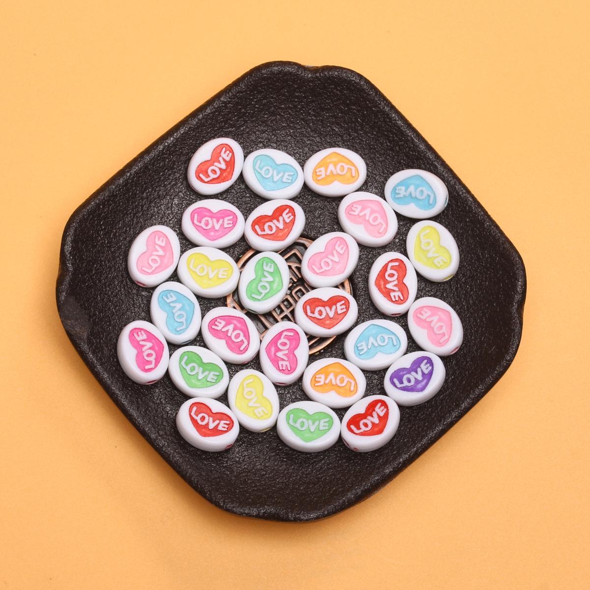 

Товары для вечеринки Ожерелья Акриловые бусины Свободные бусины-разделители «сделай сам» 12,5*9,5 мм Разноцветные Для изготовления ювелирных изделий Любовь Сердце Плоские 10 шт. Аксессуары