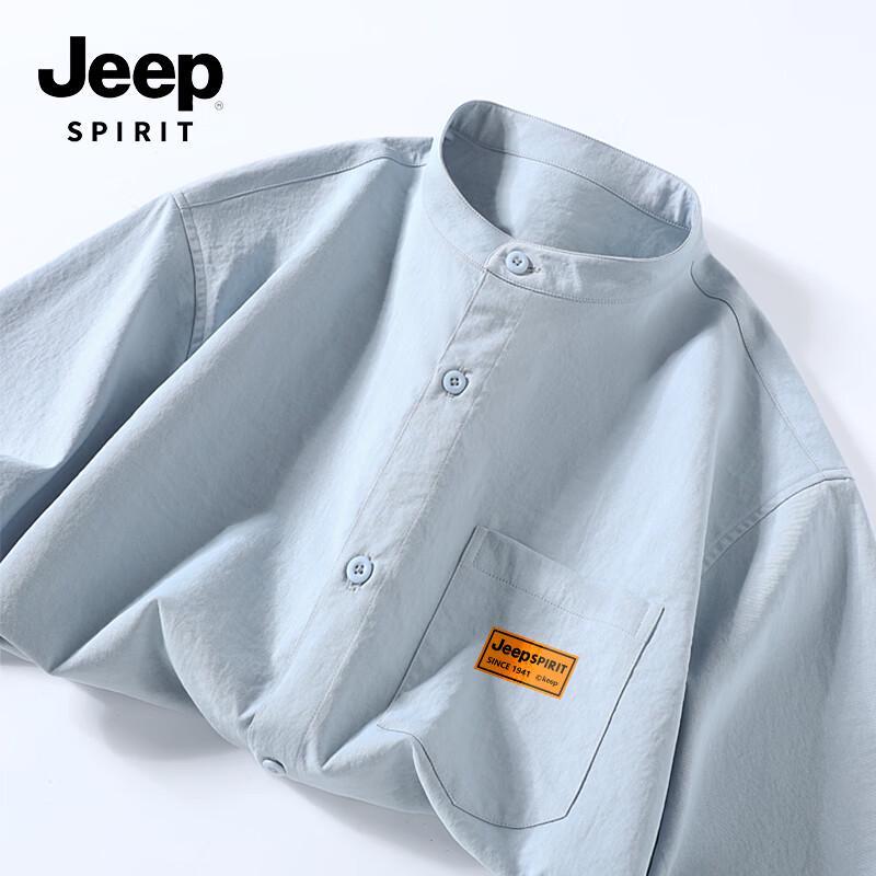 JEEP SPIRIT Men s Retro Henley Long Sleeve Shirt L