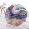 1pc Angel Heart Wings Halo Automatic Opening Folding Umbrella - Portable 3-Fold Design with Iron Frame, Perfect for Outdoor Use, Festive Gifts, T