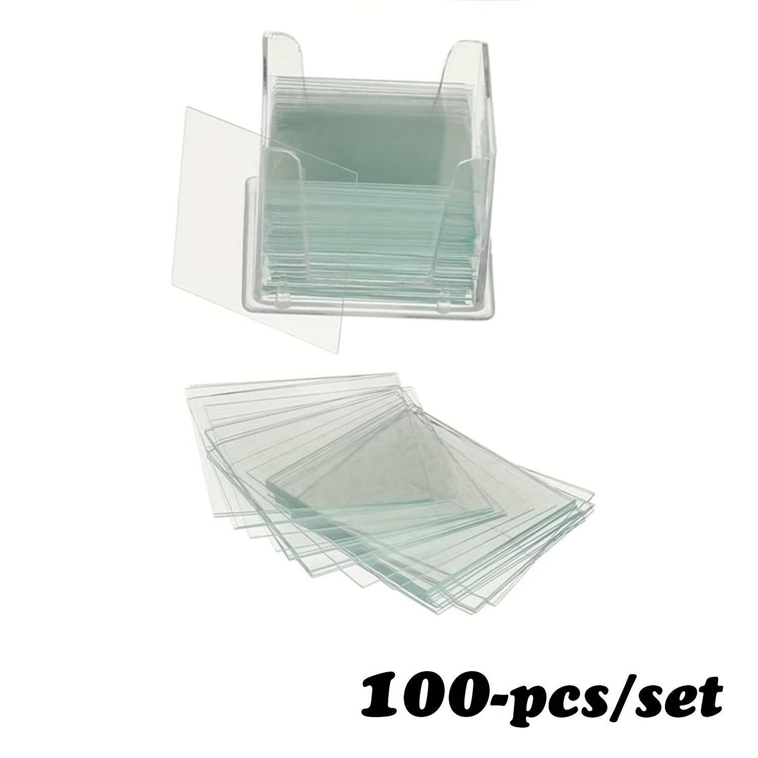 Предварительно очищенные предметные стекла для микроскопа со скошенными краями и предварительно очищенные покровные стекла для микроскопа и пластиковые капельницы Cover Glass 100 Pieces