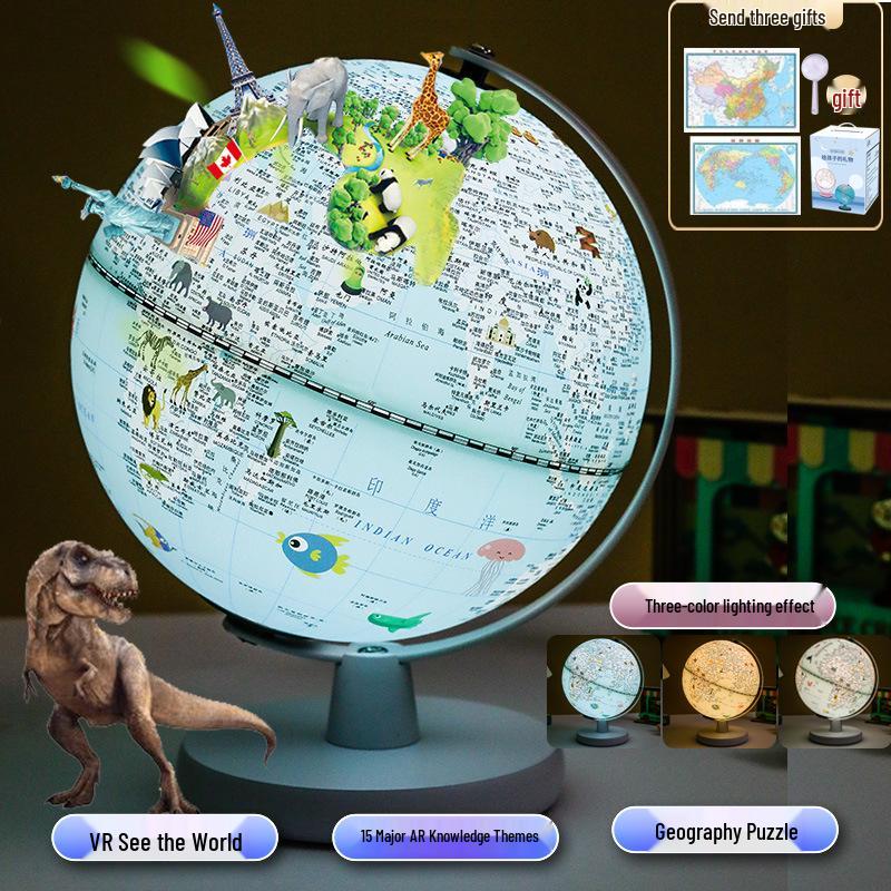 Princess Pink Gemini Globe AR Desk Lamp - Creative Birthday & New Year Gift for Kids.