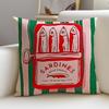 Retro SSardine CanS Cushion Cover Breathable and skinfriendly linen pillowcase square removable and washable cushion