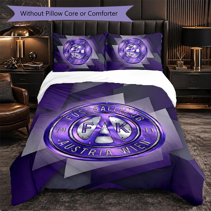 Austria Wien FC Themed Bedding 3Pcs Duvet Cover Set Decorative Bed Linen For Teen Room Home Decoration