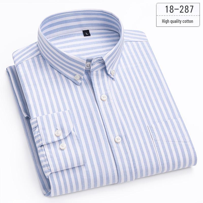 Men's Slim Fit Striped Oxford Cotton Shirt - Autumn Collection