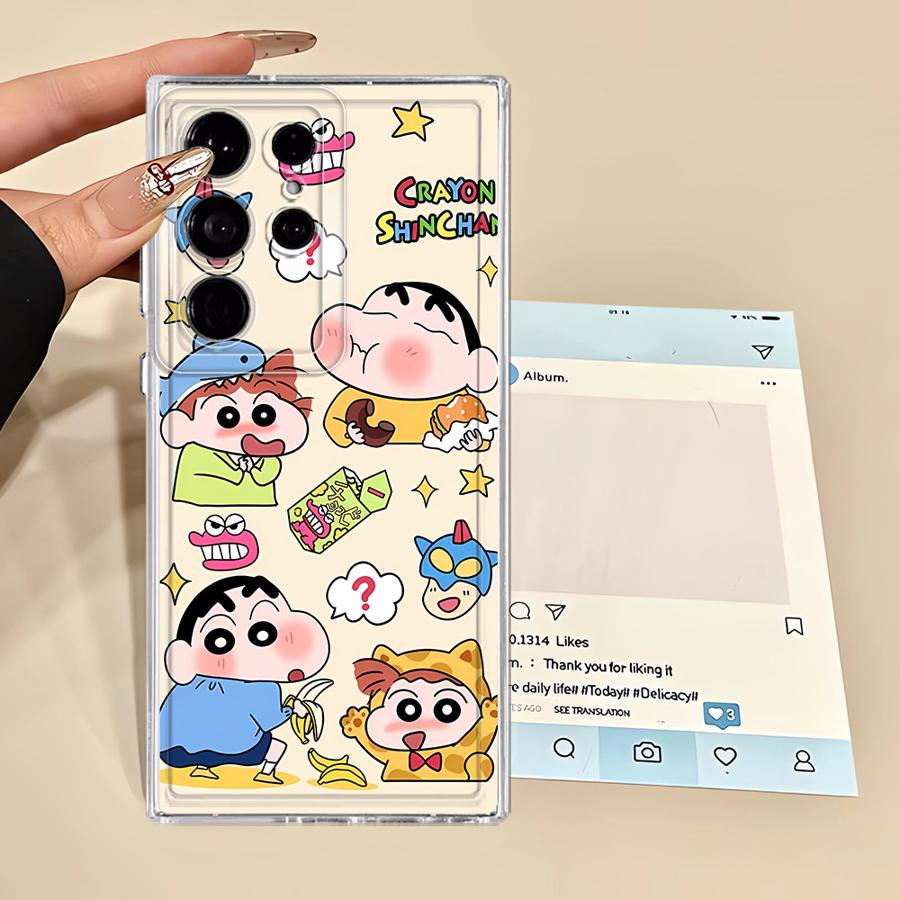 Süße Buntstifte Shinchans Handyhülle Case für Samsung Galaxy S20 Plus S26 S25 Edge S21 S23 Ultra S22 FE S24 Note 20 Ultra 10