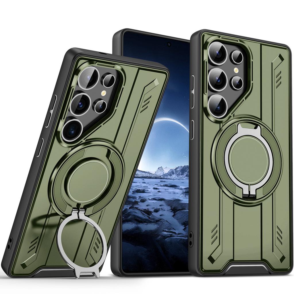 Applicable To Samsung S26Ultra Lingsheng Mobile Phone Case S25Ultra Rotating Bracket S24Ultra Anti-drop Protective Case