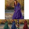 Elegant Women's Medieval Dress With Long Sleeves For Gothic Halloween Cosplay Events